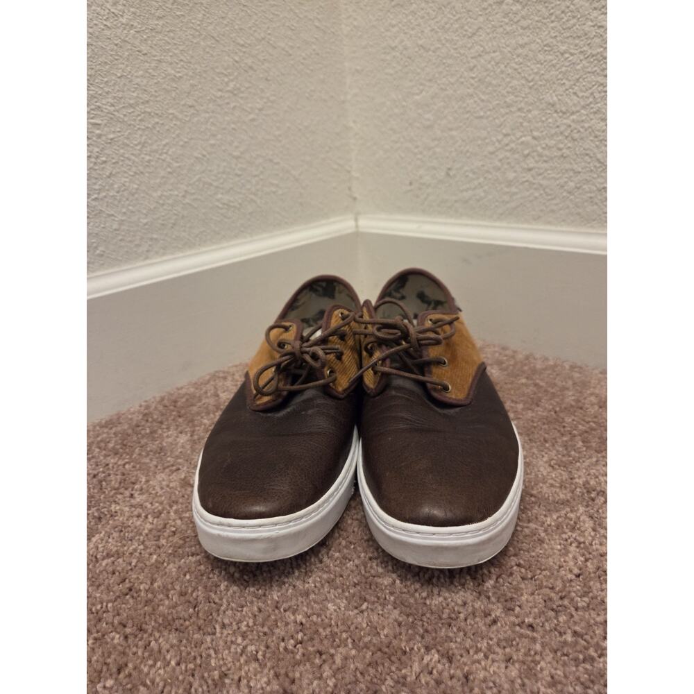 Vans Off The Wall Corduroy Leather Brown Lace Up Low Top Shoes, Men's Size 12 - Picture 6 of 9